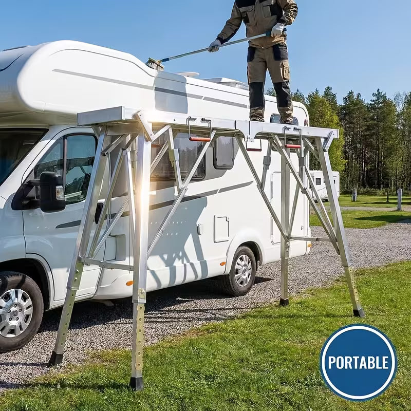Portable Foldable Workbench with Adjustable Height And Wide Base - Heavy-Duty Foldable
