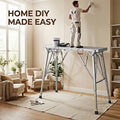Portable Foldable Workbench with Adjustable Height And Wide Base - Heavy-Duty Foldable